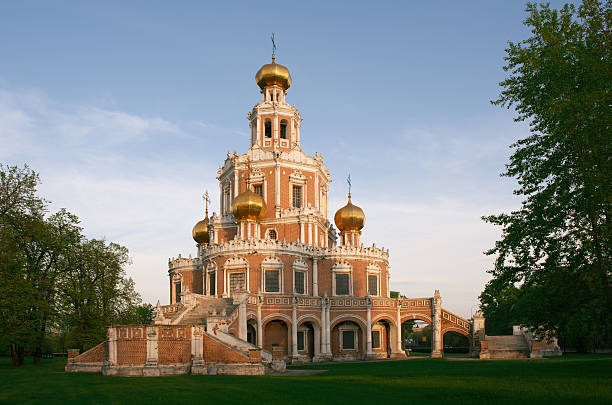 Russian church in baroque style stock photo