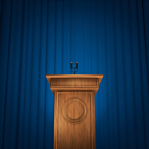 konferencja prasowa - podium lectern microphone speech zdjęcia i obrazy z banku zdjęć