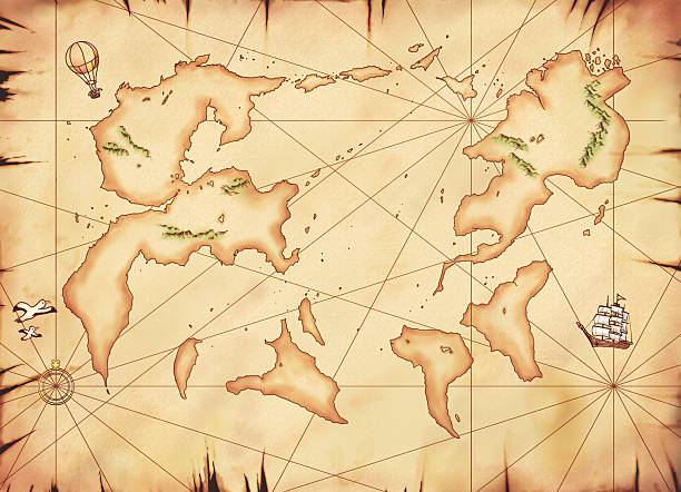 O mapa, outro mundo - ilustração de arte em vetor