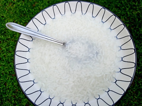 Rice Porridge on plate.