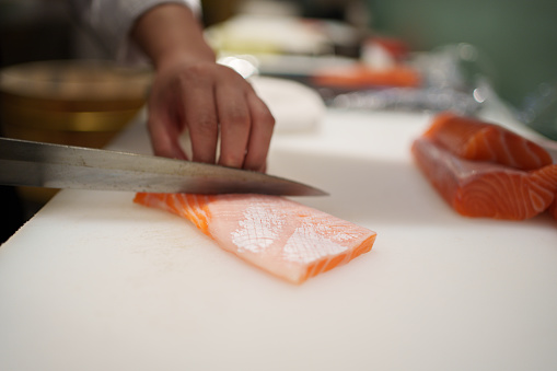 cut salmon