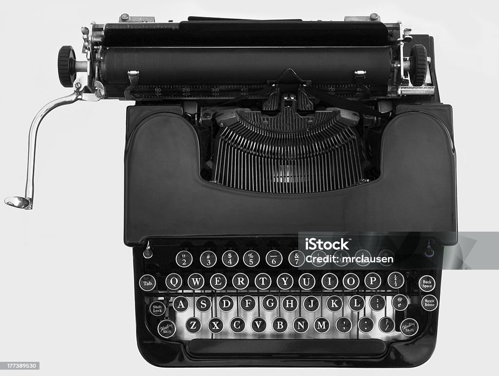 Старая Пишущая машинка - Стоковые фото Белый фон роялти-фри