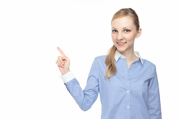 istock Caucasian woman pointing 177390537