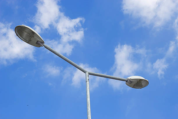 istock Street lights in a blue and clouded sky 177391162
