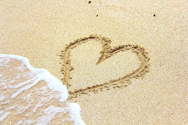 Heart in the Sand stock photo
