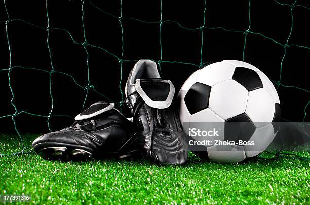 Soccer Ball And Cleats Stock Photo - Download Image Now - Boot, Soccer, Soccer Ball
