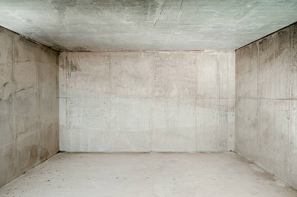 Empty concrete room stock photo