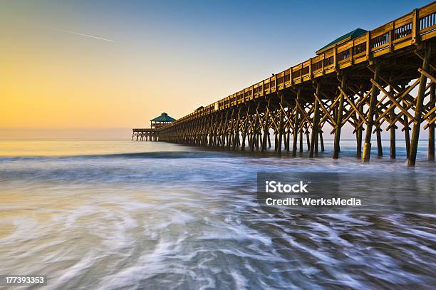 Folly Beach Pier Charleston Sc Coast Atlantik Pastell Sonnenaufgang Stockfoto und mehr Bilder von South Carolina