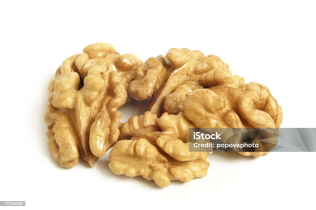 Walnuts Walnuts on a white background Brown Stock Photo