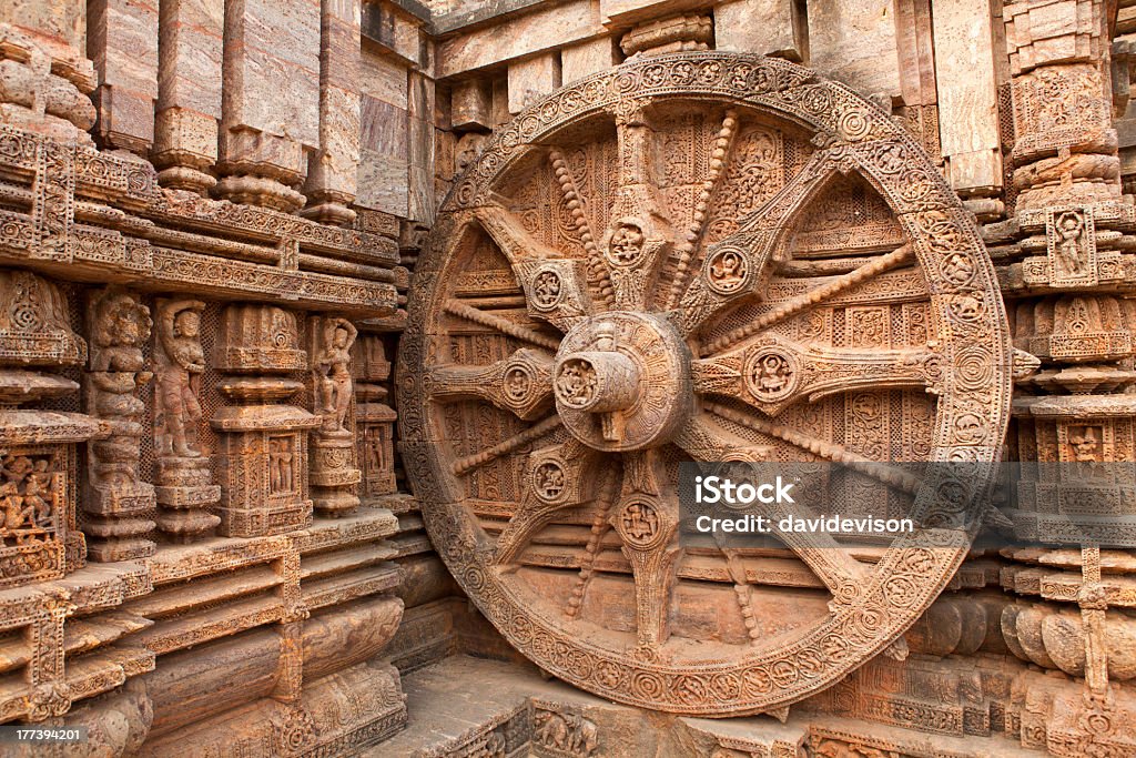 Konark Sun Temple Chariot Wheel, Konark Sun Temple, Orissa - India  India Stock Photo