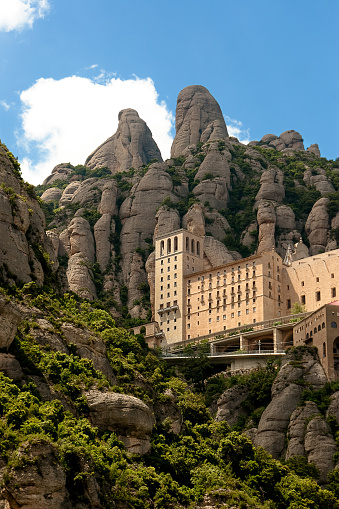 Benedictine Monastery of Montserrat located high in the mountains near Barcelona.