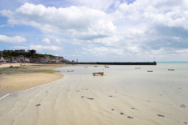 istock Nice boats on calm blue sea at low tide time 177394709