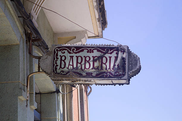 istock Old Barbershop sign 177395381