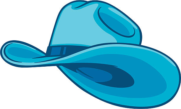 blue Chapéu de cowboy - ilustração de arte em vetor