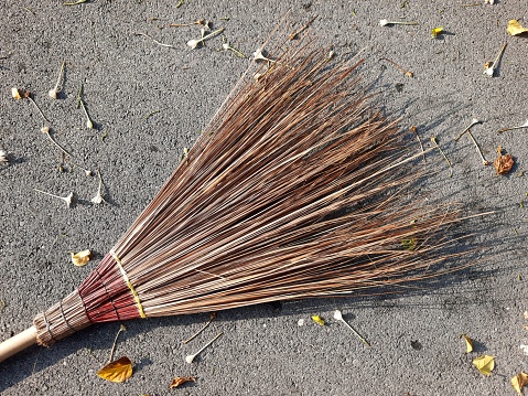 Broom on floor.