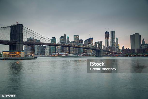 Brooklyn Bridge And Manhattan At Dusk Stock Photo - Download Image Now - Architecture, Bridge - Built Structure, Brooklyn - New York