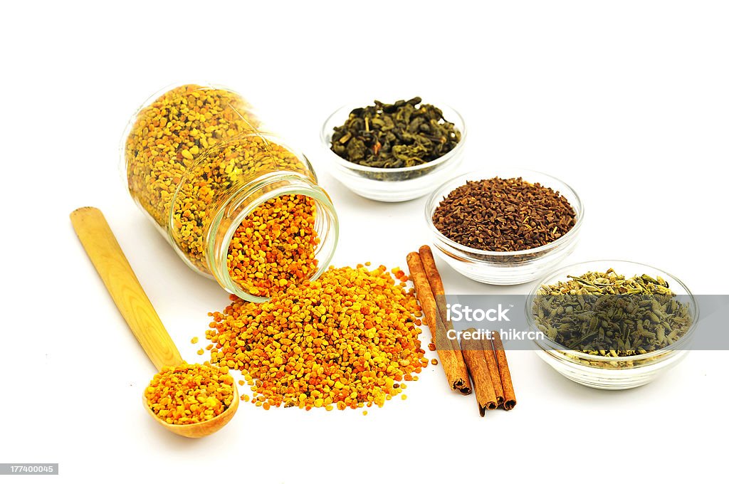 Abeja polen y flavoring - Foto de stock de Abeja libre de derechos