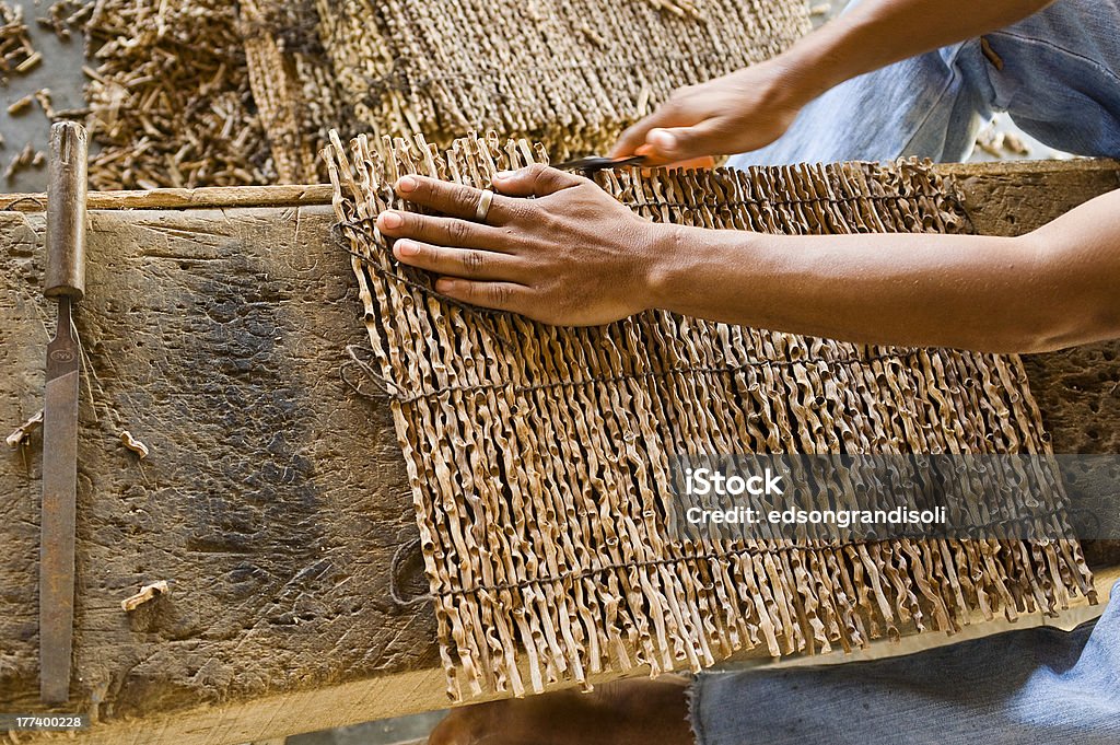 Amazon Artisan Amazon artisan working with patauá (a typical amazon palm) fiber. Amazon Region Stock Photo