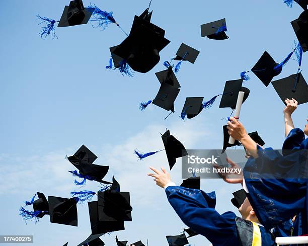 Graduation Stock Photo - Download Image Now - Graduation, Mortarboard, Throwing