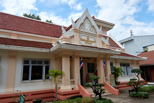 NAKHON RATCHASIMA THAILAND 21 October 2023:Mahavirawong National Museum It was built in 1954 to display and disseminate national cultural heritage. about art history and archeology in Thailand.