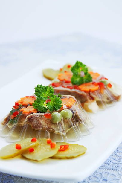 Jellied beef tongue with horseradish and vegetables