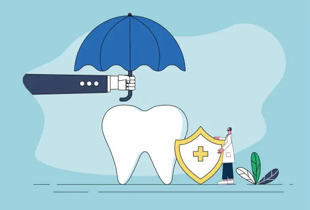 Vector illustration of Protect your teeth.