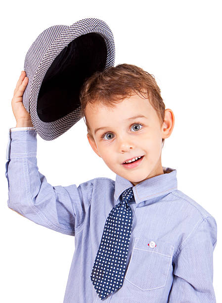 istock Greeting cool pretty stylish little boy 177401642