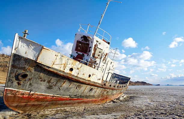istock boat in frozen baikal 177401656
