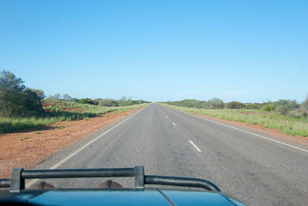 istock Straight road viewed from inside of 4WD 177403146