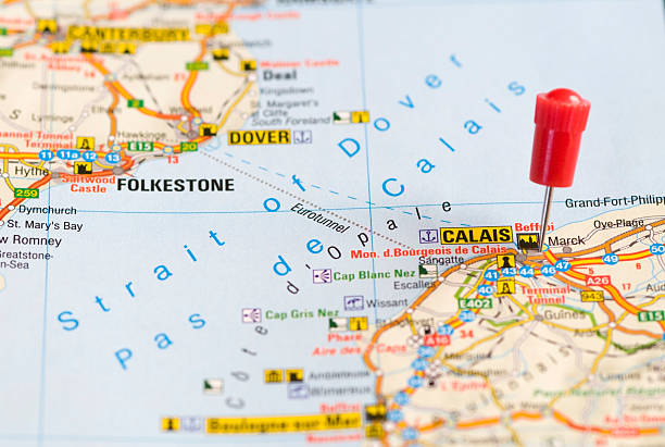 istock Pushpin in map, Calais France 177403569