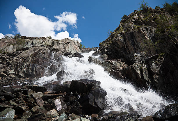 Altay waterfall stock photo