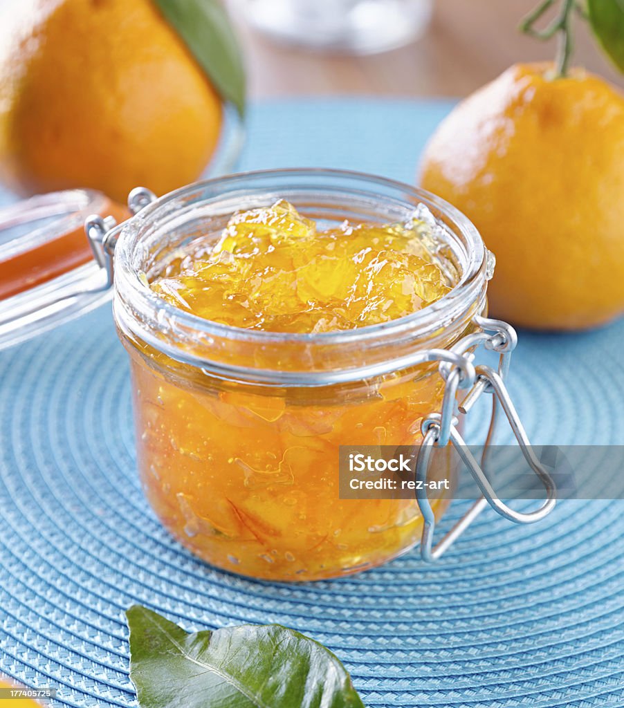 Pote de casero Mermelada de naranja - Foto de stock de Abierto libre de derechos