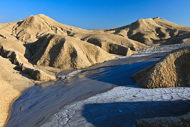 Strange landscape produced bu active mud volcanoes
