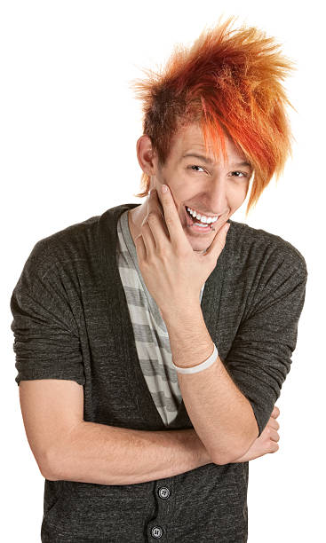 istock Man with Spiked Hair Laughing 177405845
