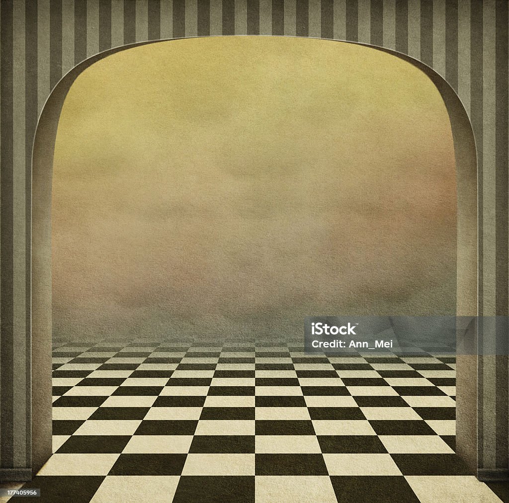 Pastel background with arch Background with exit of arch. Computer graphics. Arch - Architectural Feature stock illustration