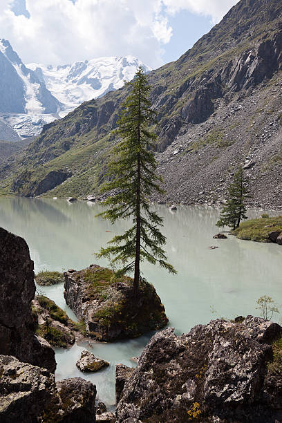 Lake in the mountains stock photo