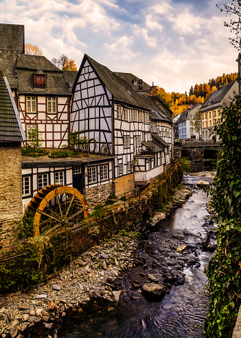 Beautiful city view in the most picturesque village in NRW, Germany