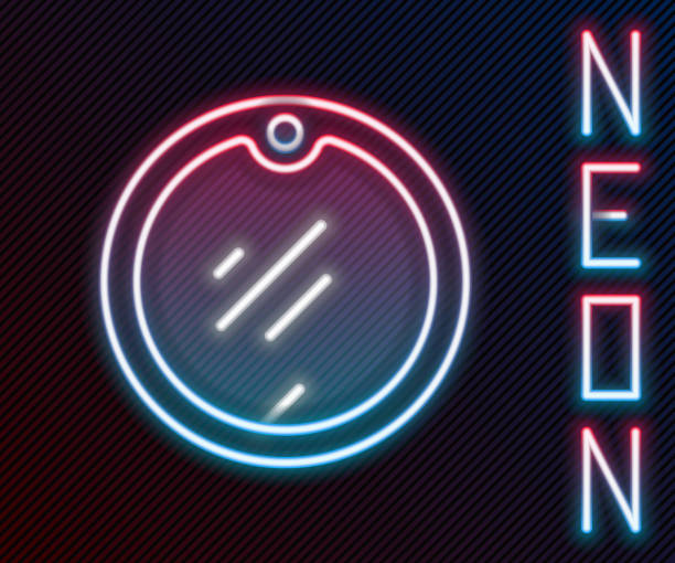 istock Glowing neon line Cutting board icon isolated on black background. Chopping Board symbol. Colorful outline concept. Vector 1774073799
