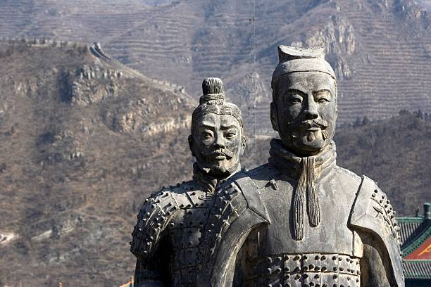 números de soldier e cavalos de argila - tourist travel china great wall of china - fotografias e filmes do acervo