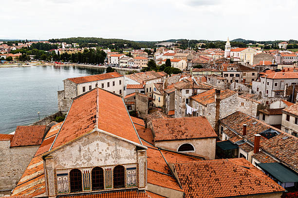 istock Panoramic View on Red Roofs of Porec, Croatia 177408205
