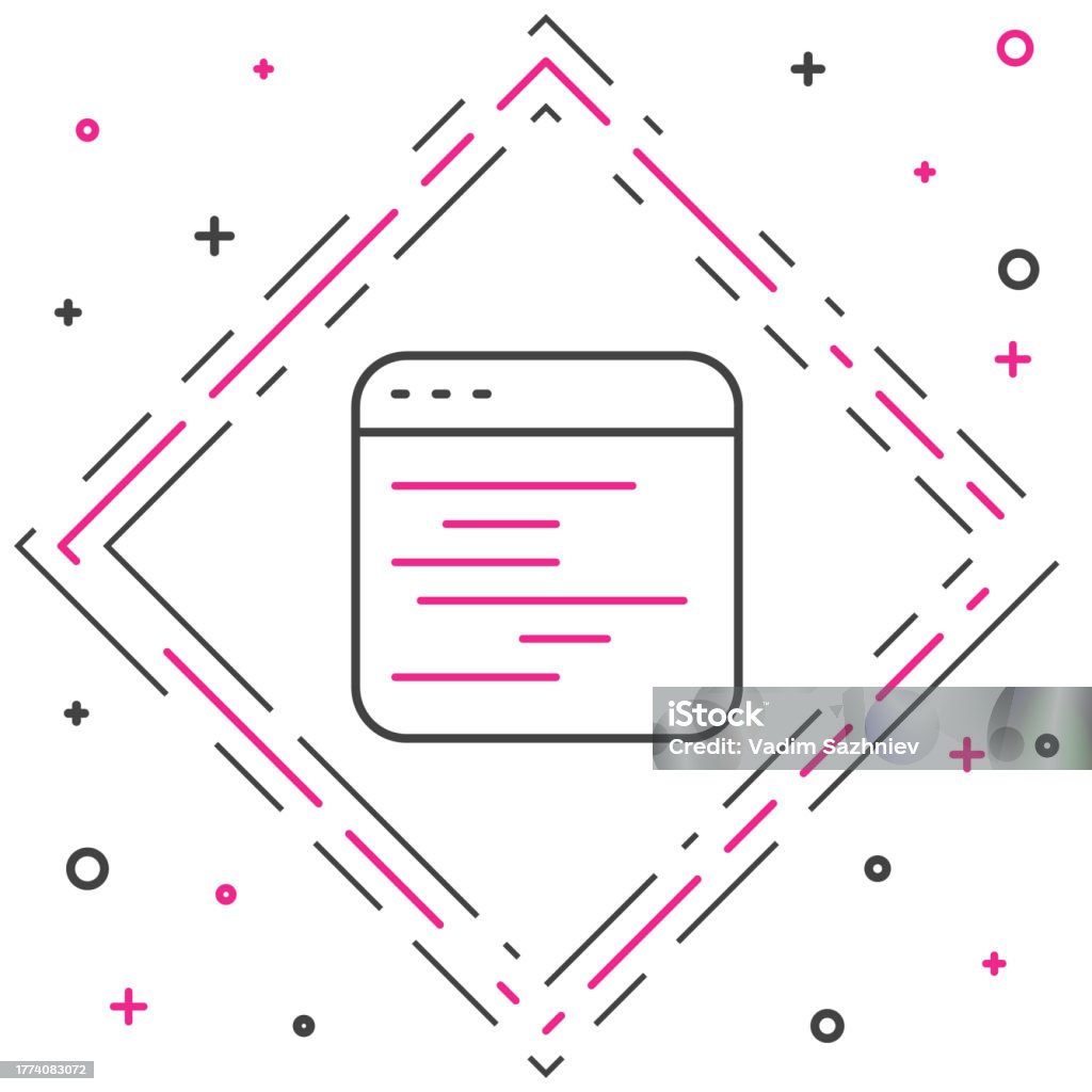 Line Software Webentwickler Programmiercode Symbol Auf Weißem ...