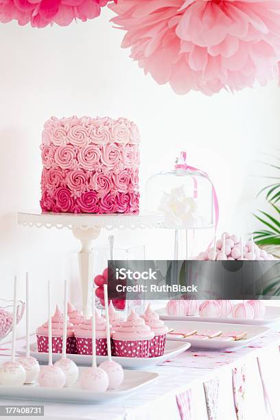 Dessert Table Stock Photo - Download Image Now - Baby Shower, Cake, Pink Color