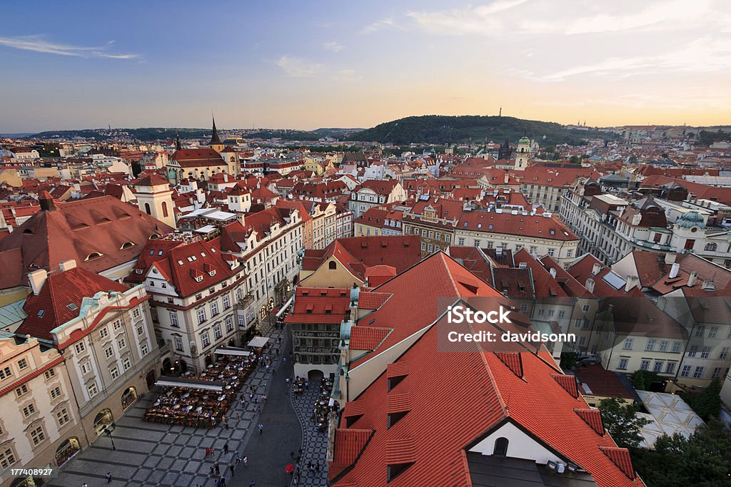 Dächer von Prag bei Sonnenuntergang - Lizenzfrei Alt Stock-Foto