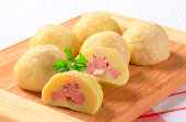Meat stuffed potato dumplings