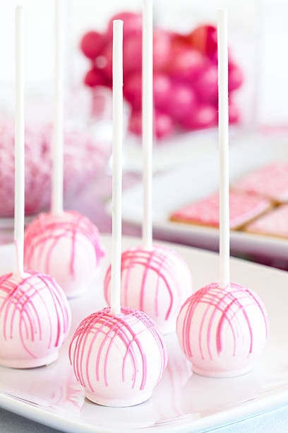 istock Pink cake pops with dark pink frosting 177409083