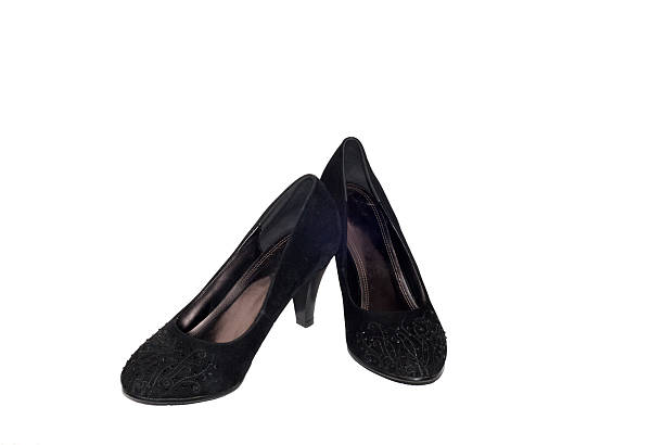 istock Pair of black women shoes 177409651