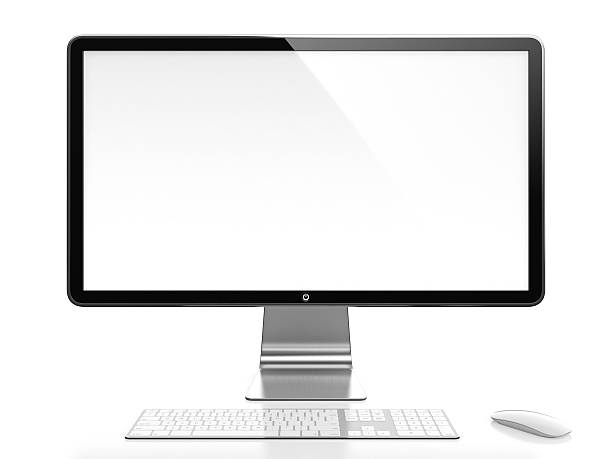 istock Simple computer monitor with a white keyboard and mouse 177409882