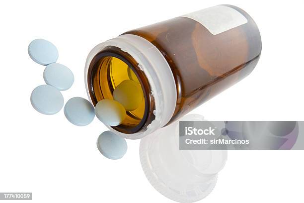 Flasche Blau Details Stockfoto und mehr Bilder von Antibiotikum - Antibiotikum, Behälter, Bildschärfe