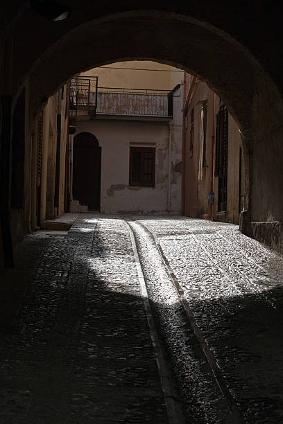 small Italian courtyard stock photo