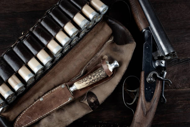 istock 12-gauge break-action smooth-bored shotgun with paper cases. 1774110392